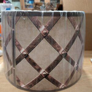 WEAVE PRINTED RUSTIC GICLEE GLOW LAMP SHADE 11.25"H x 12.75"T X 16"B